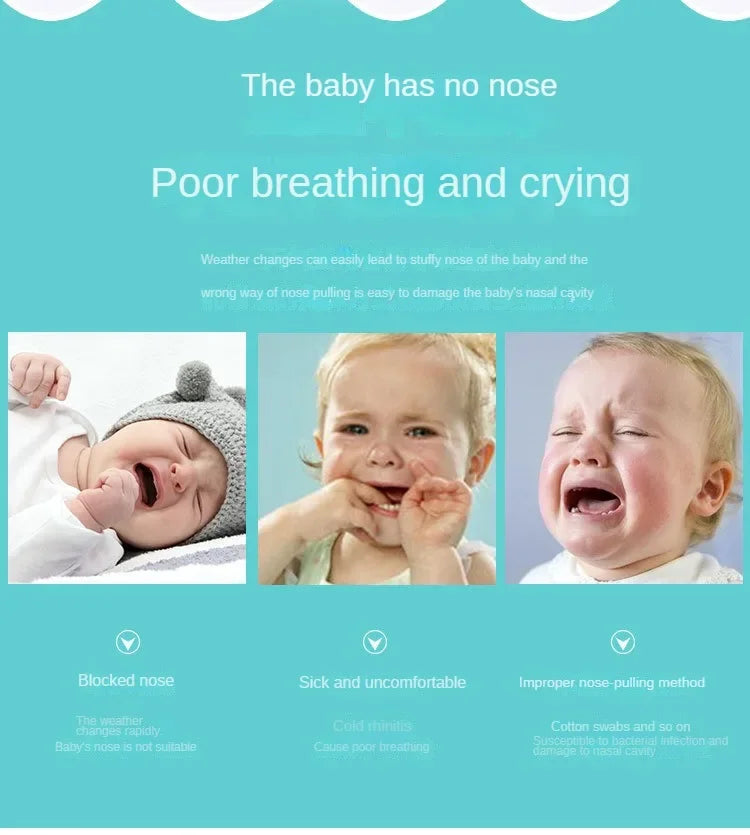 3-in-1 Electric Nasal Aspirator Baby Absorber Equipment Silent Utensils Obstruction Rhinitis Cleaner New Born Items Care Tools.