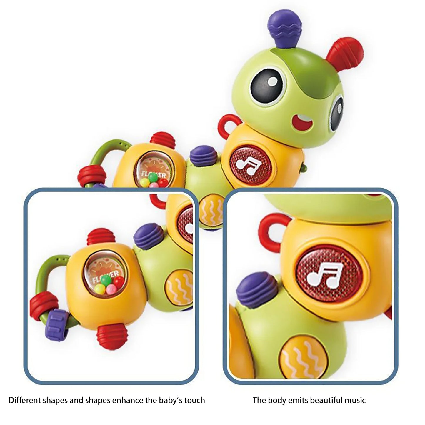 Baby 12 Months Baby Music Caterpillar Toy Baby Sound and Light Interactive Toy Children's Motor Skills Interactive Toy