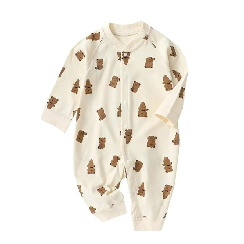 Autumn Baby Romper for Boys Girls Clothes Cartoon Bear Printed Jumpsuit Newborn One-Pieces Onesie Korean Toddler Infant Outfit