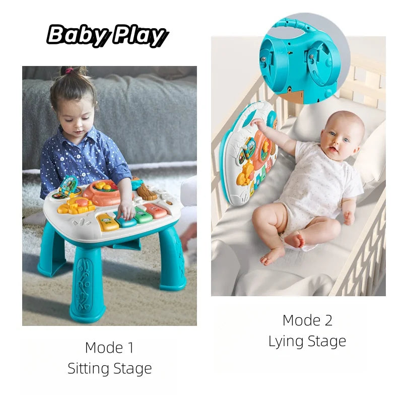 Baby Toddler Activity Table Toys Baby Activity Center Educational Early Learning Table Electronic Organ Musical Table For Kids