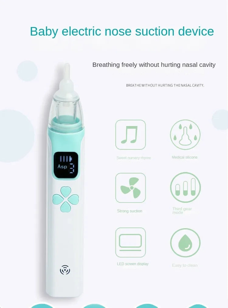 3-in-1 Electric Nasal Aspirator Baby Absorber Equipment Silent Utensils Obstruction Rhinitis Cleaner New Born Items Care Tools.